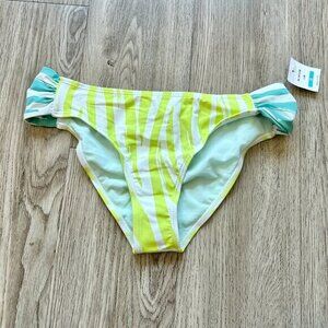 Beach Lingo Girl's Green Zebra Stripe Bikini Swim Bottom Size 16 NWT